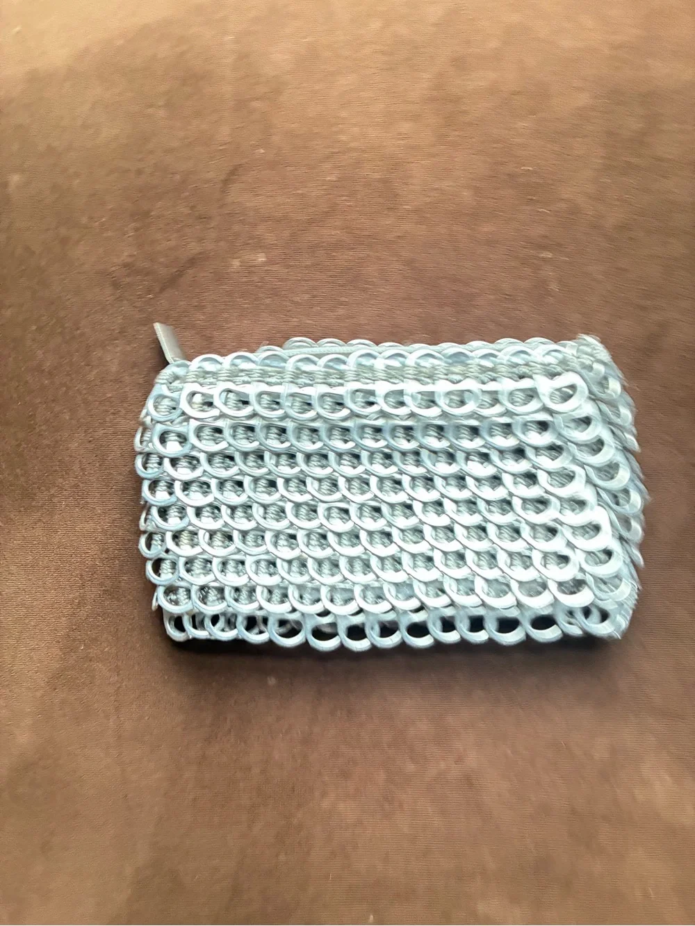 Silver Pop-Tab Clutch Wallet - Sustainable Metallic Accessory